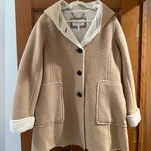 BCBG Generation Tan coat w/ hood, size XL